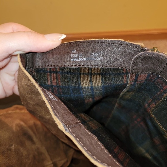 Born Womens Leather Boots Sz 8 Brown Boho Distressed Rustic Suede Slouchy Riding - Picture 5 of 7